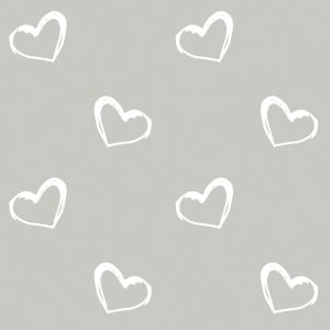 Bezug für das Komfort | reine Baumwolle | 108 Herzen grau