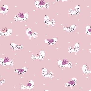 Bezug für das Komfort | reine Baumwolle | 179 Vöglein rosé