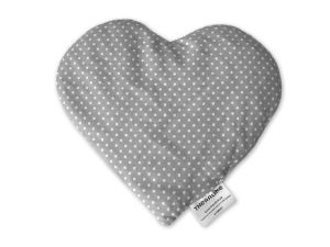 Kirschkernkissen Herz groß | 23x26 cm | 33 Punkte grau